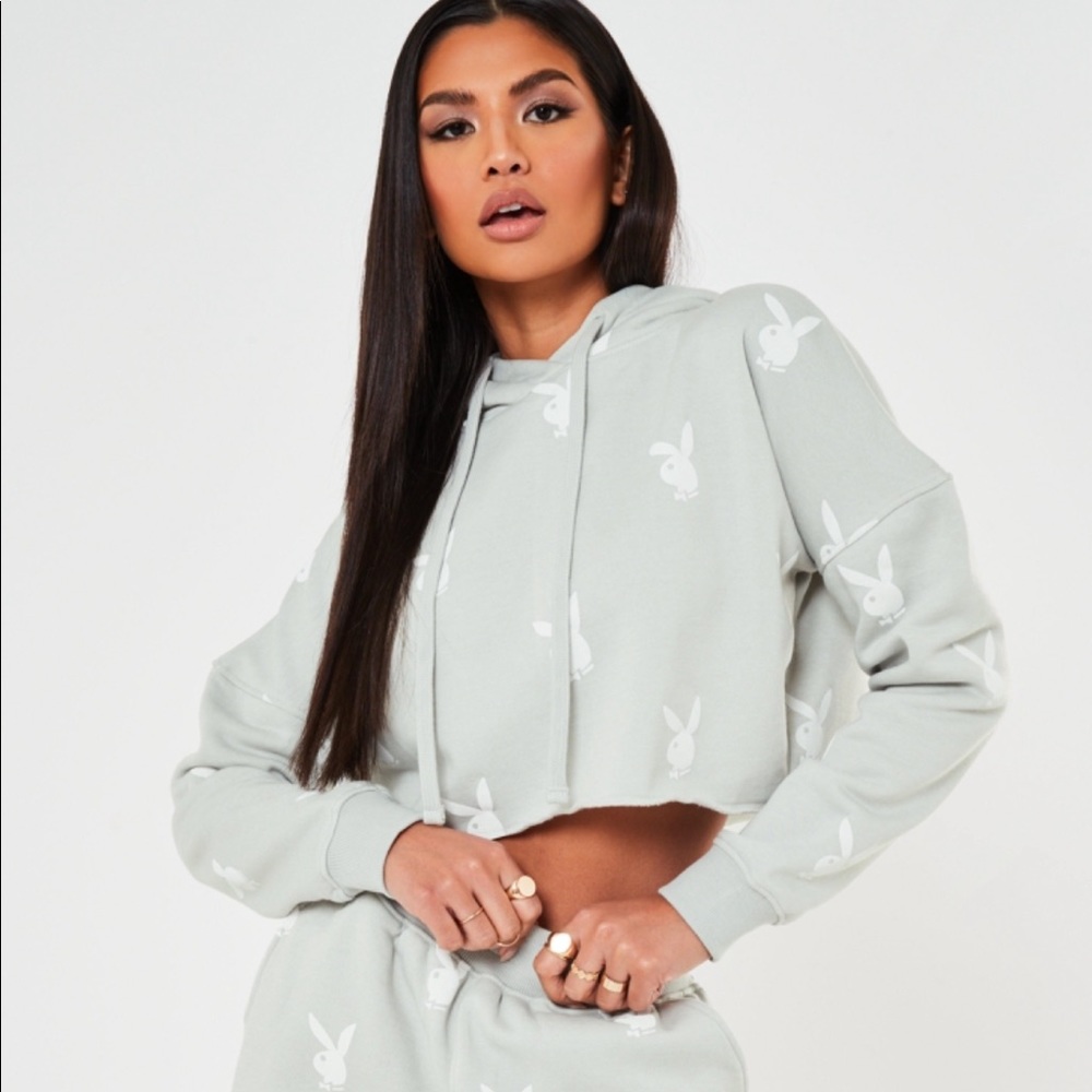 PlAYBOY MISGUIDED CROPPED HOODIE